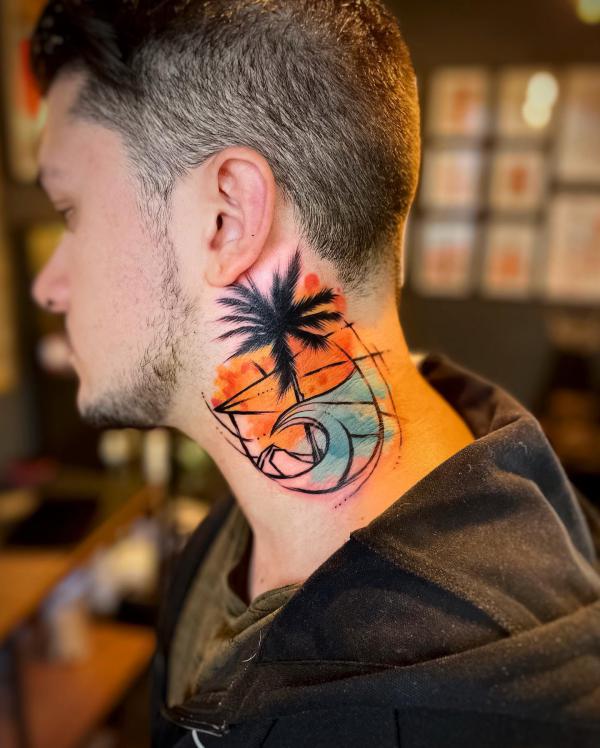 Palm Tree Tattoos Symbolism and Style of a Tropical Icon  Art and Design