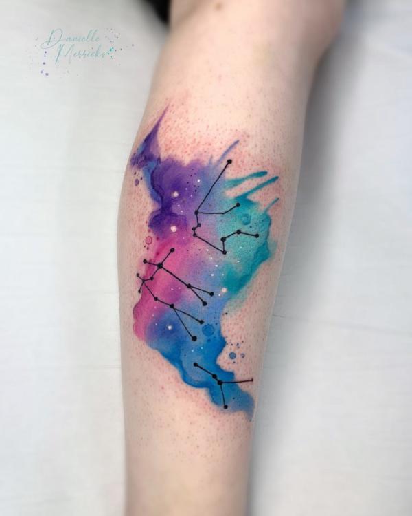 Watercolor constellation maps