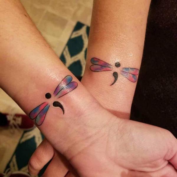 semicolon dragonfly tattoo