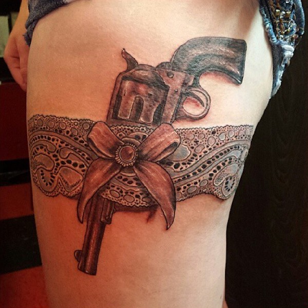 vintage garter with pistol