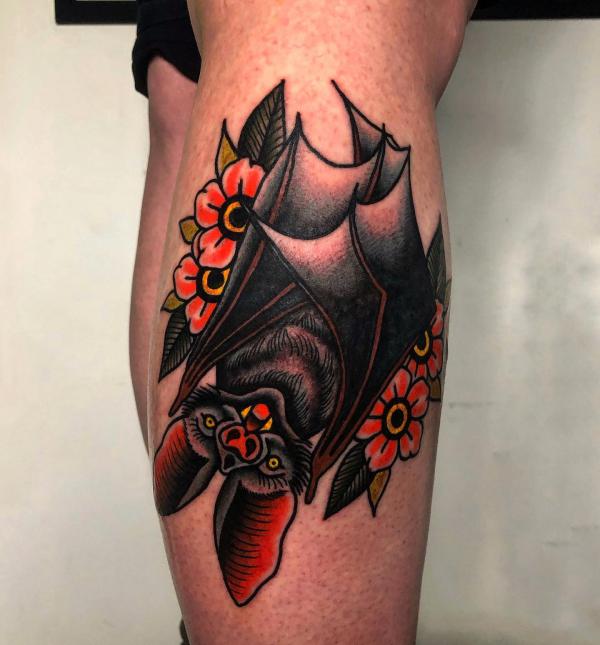 American traditional bat tattoo