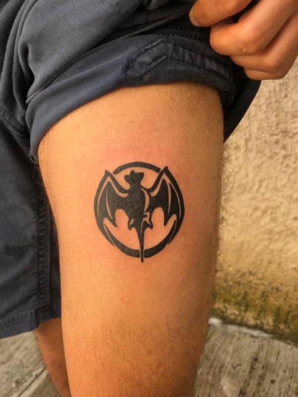 Bacardi bat tattoo