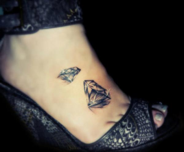 Diamond foot tattoo