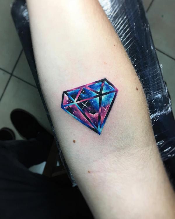 Diamond galaxy tattoo