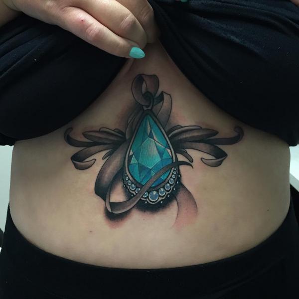 Diamond sternum tattoo