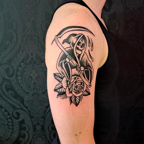 Tribal Grim Reaper Tattoo by silent-anger on DeviantArt