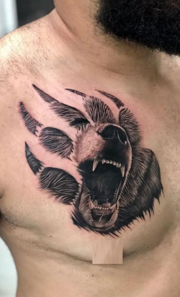 Discover more than 68 bear tattoos on chest super hot  thtantai2