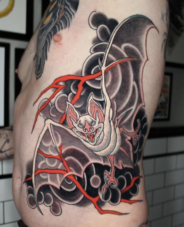 Japanese bat tattoo