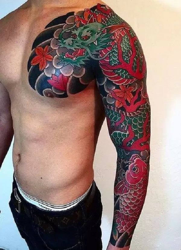 2 pcs Waterproof Temporary Tattoo Sticker Of Body 10.5*6cm Cool Man Dragon  Tattoo Totem Water Transfer High Quality