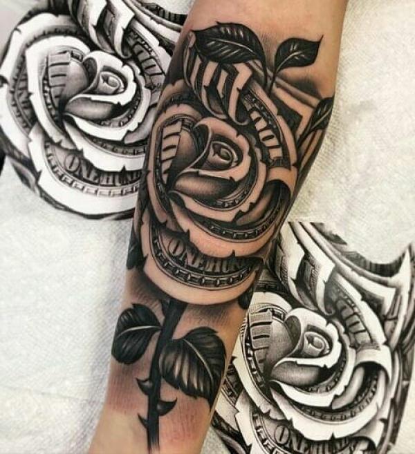 Top 81 Money Rose Tattoo Ideas 2021 Inspiration Guide  Money rose tattoo  Hand tattoos for guys Wrist tattoos for guys