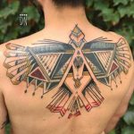 Native American falcon tattoo