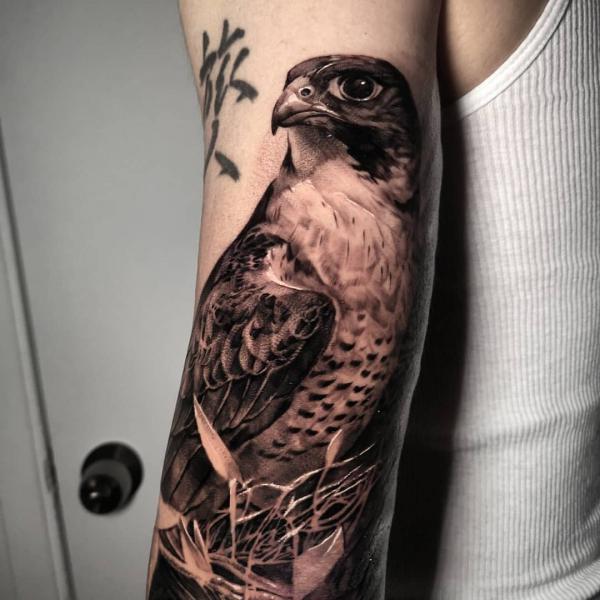 Tribal Falcon Temporary Tattoo