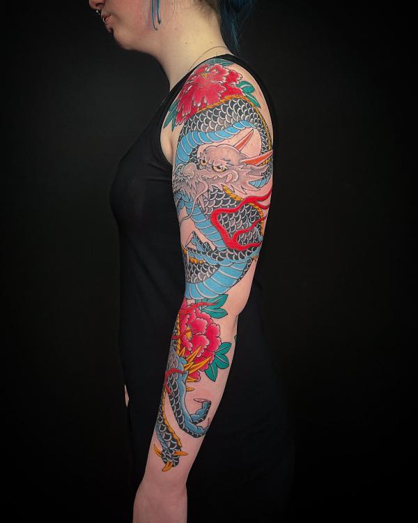 dragon tattoo sleeve outline