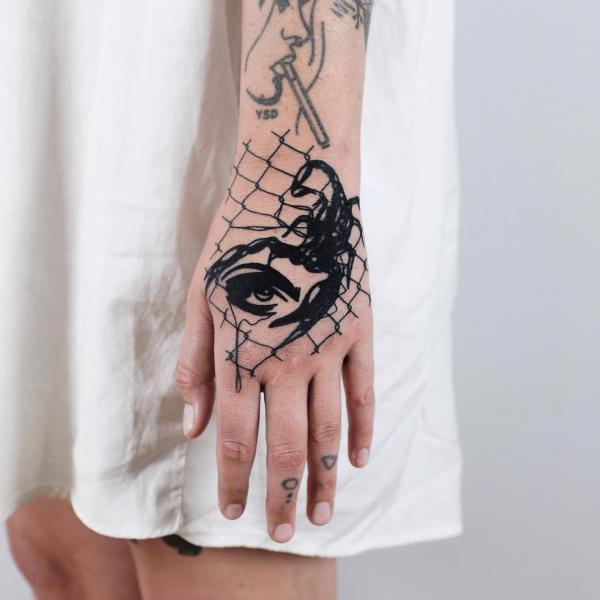 Scorpion and human eye