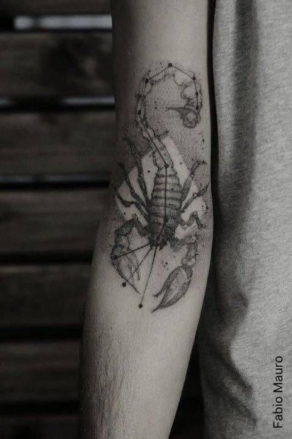 Scorpion and scorpion star sign dot work