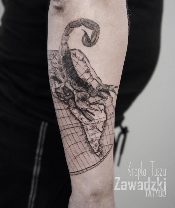 Scorpion on the world map
