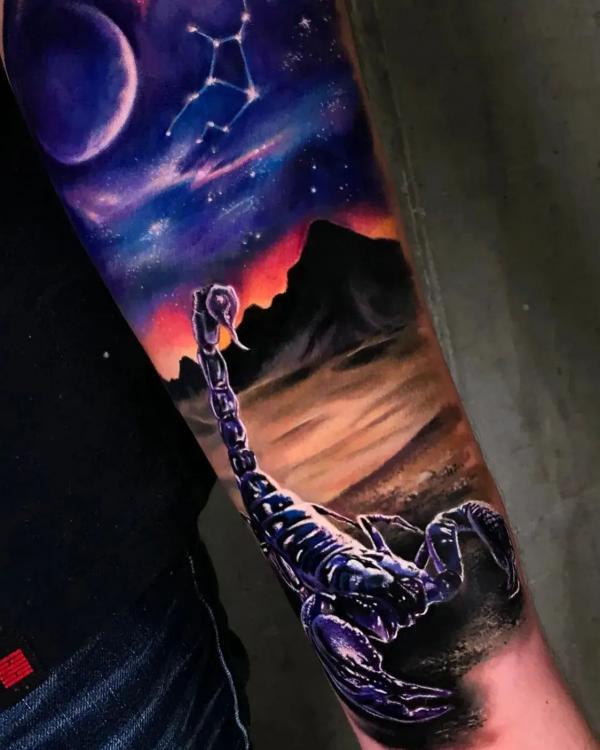 Scorpion under the starry sky