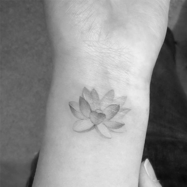 Sketchy water lily on the wrist