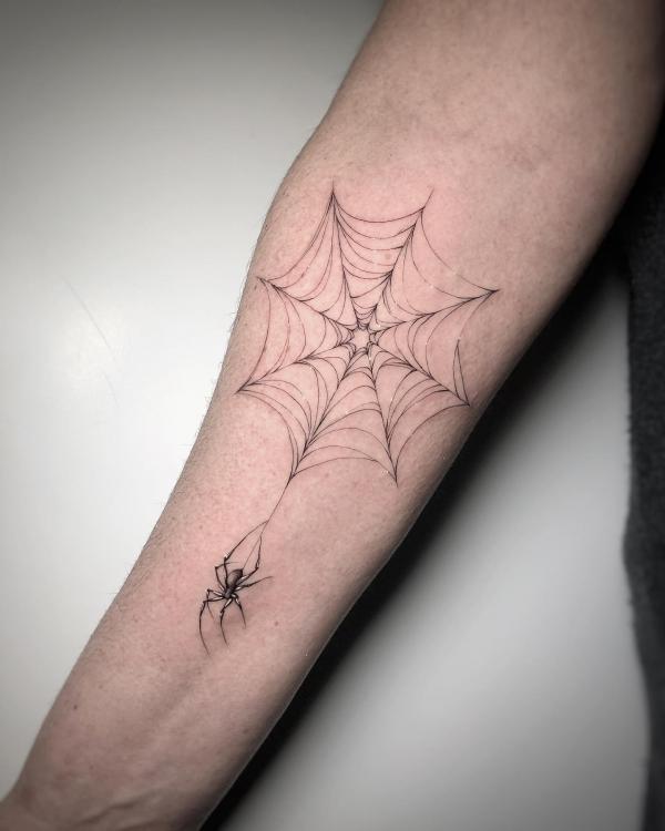 Spider Web Tattoos Unraveling the Intricate Symbolism Art and Design