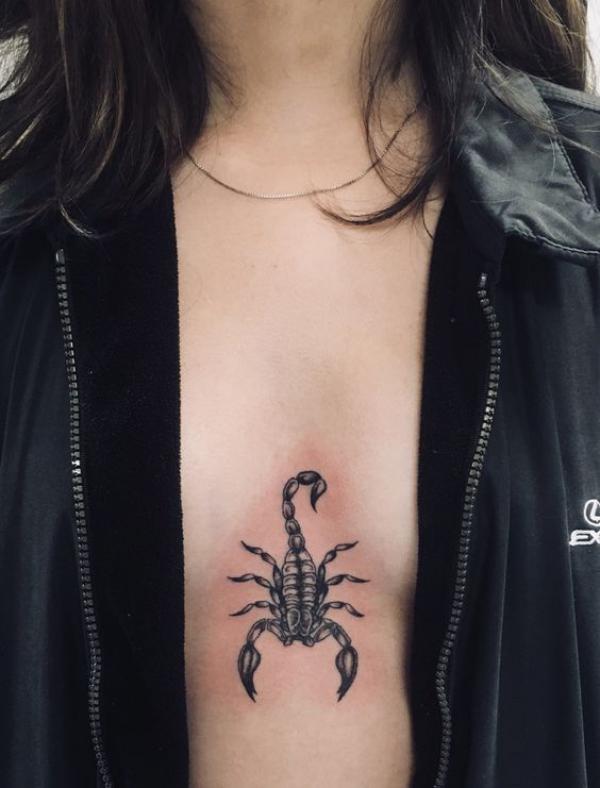 Scorpion Tattoo With Rose by @sarahschortattoo - Tattoogrid.net
