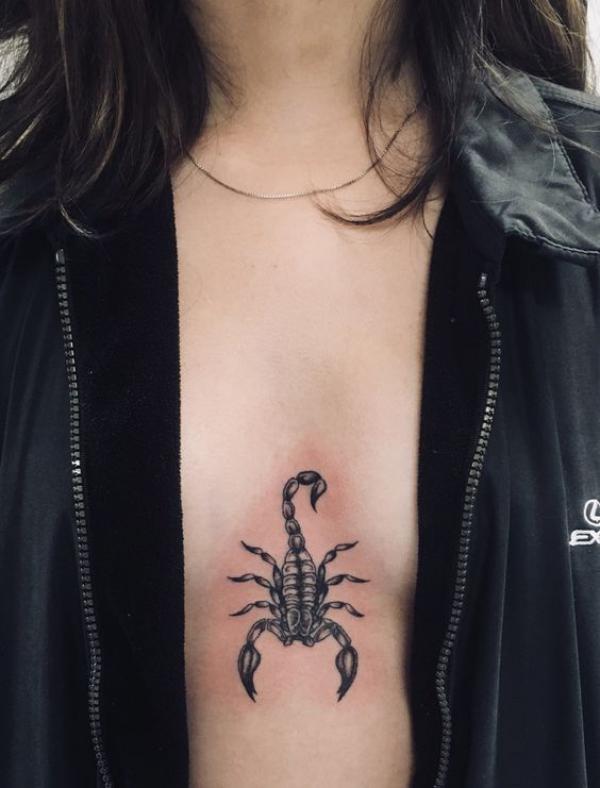 The Scorpion in the center of the chest