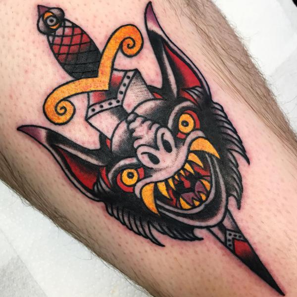 flying bats tattoo