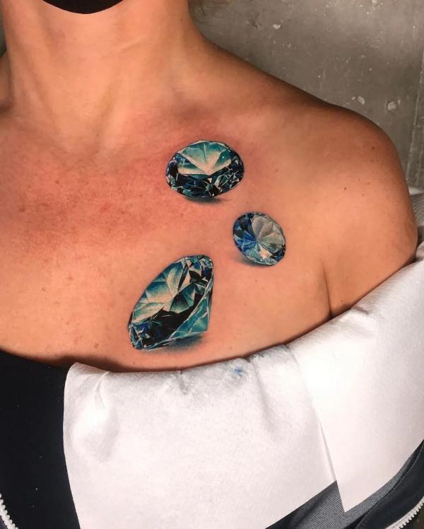 Triple diamond tattoo