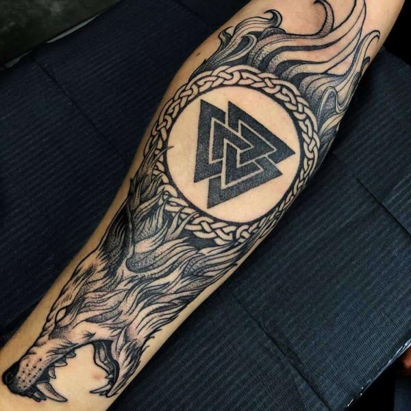 Valknut fenrir tattoo