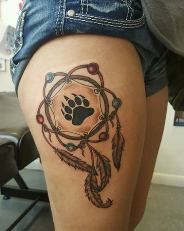 dream catcher bear paw tattoo