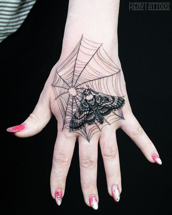 A death moth in spiderweb