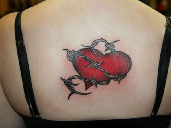 Barbed Wire Heart Tattoo The Meaning And Designs Art And Design Barbed Wire Around Heart Tattoo 600x450