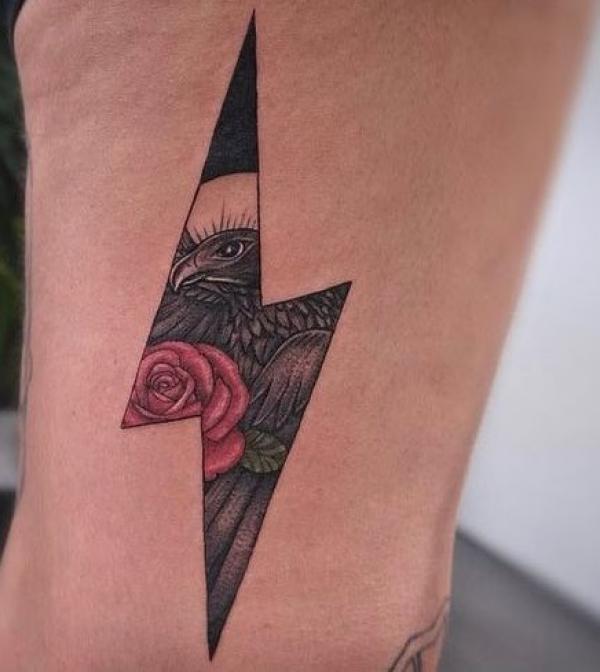 Bird and flower lightning bolt