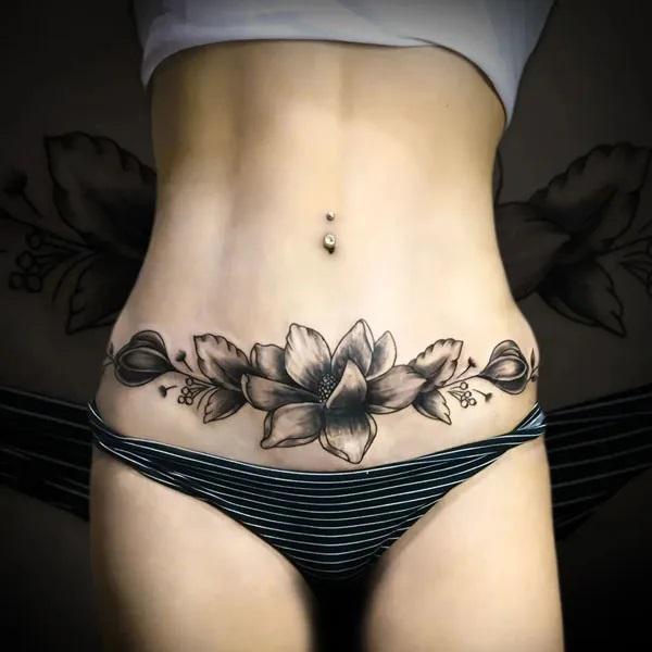 The Canvas Arts Temporary Tattoo Waterproof For Women Back, Navel, Stomach  (Art Tattoo) Size 21X10 cm TW-01 : Amazon.in: Beauty