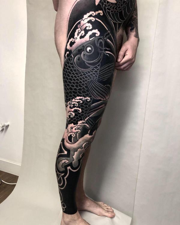 Large Black Koi Fish Temporary Tattoo Koi Fish Tattoo vrogue.co