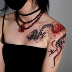 Chinese dragon shoulder tattoo
