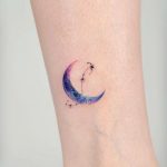 Crescent moon with scorpio constellation map