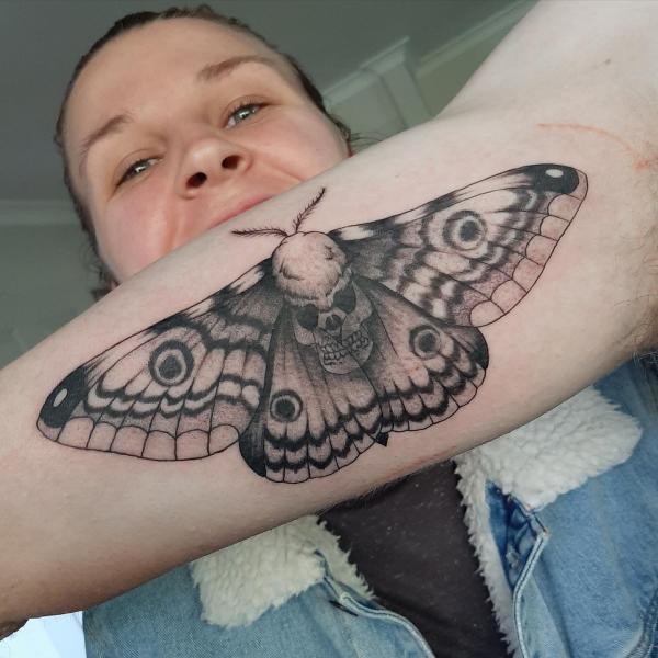 Death's head Hawkmoth arm tattoo