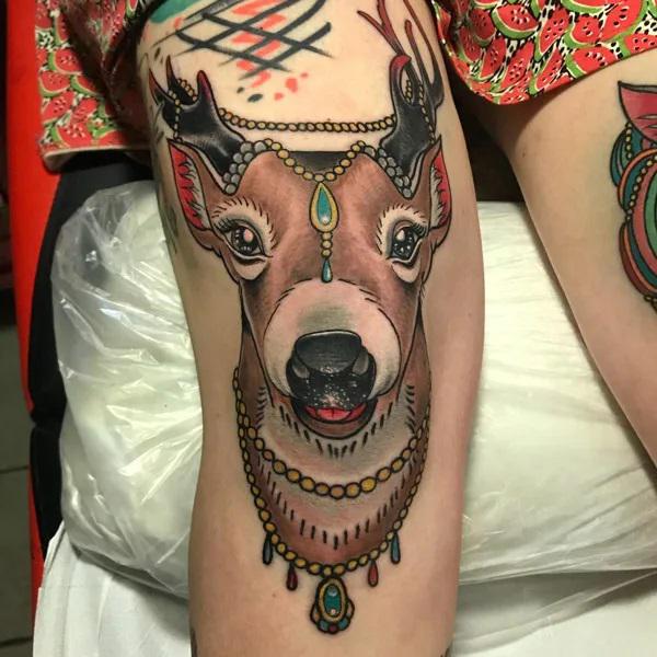 Deer tattoo for women