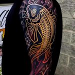 Golden koi fish outline