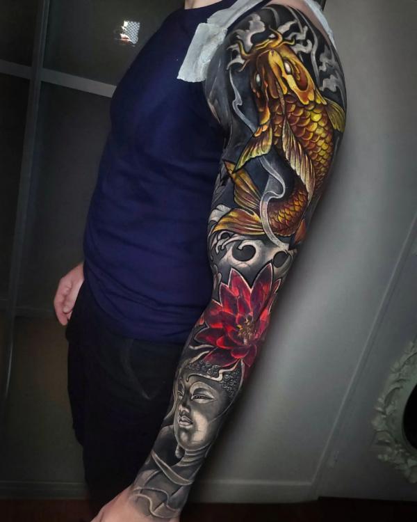 Koi Full sleeve tattoo