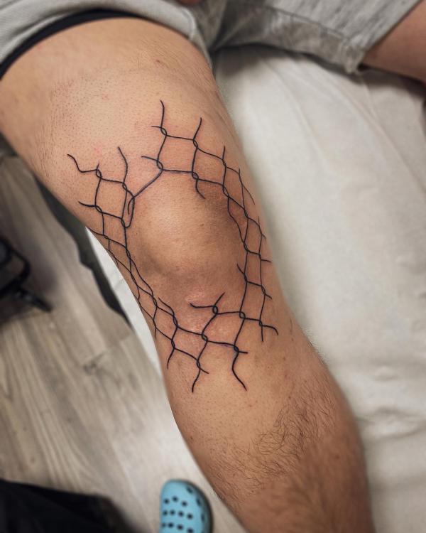 Iron wire mesh tattoo