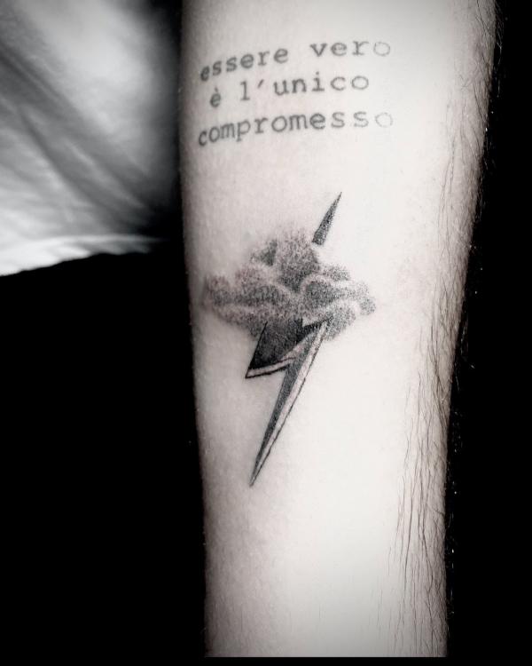 Lightning bolt with quote