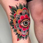 Mandala rose with eye tattoo
