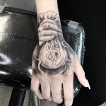 Money Bag Tattoo On Hand