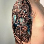 Norse mythology Odin fighting fenrir tattoo