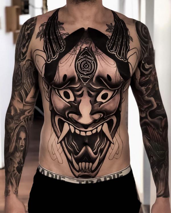 Oni torso tattoo