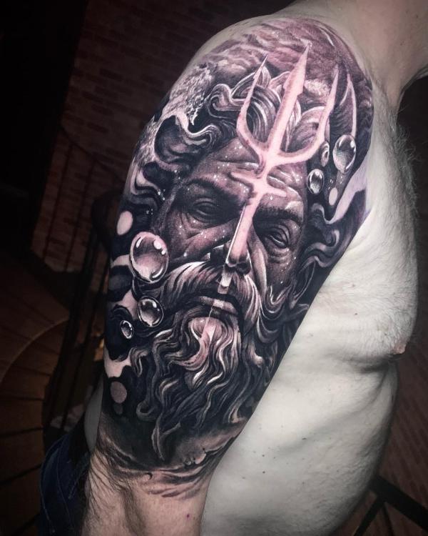 POSEIDON TATTOO SLEEVE 🔱⚡ done using @Cnc Tattoo CW2 and WE. #cncwe #... |  TikTok