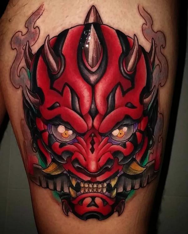 Oni Mask Tattoo Unveiling the Mystique and Meaning Art and Design