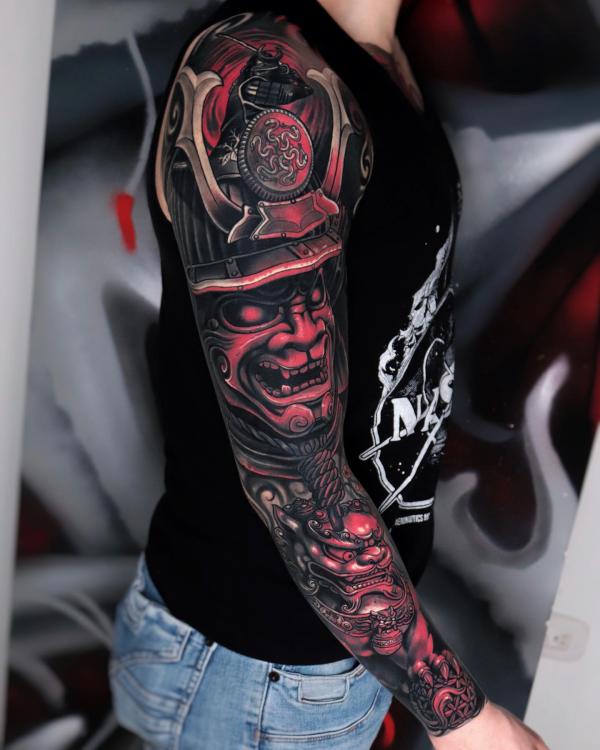 Samurai oni and foo dog