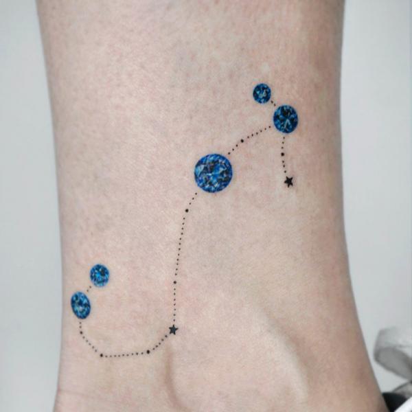 Scorpio Zodiac constellation with blue diamonds